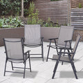 Ensemble de 4 chaises de patio pliantes Outsunny au design simple et chic, confortables pour la terrasse, le jardin, la cour et les voyages
