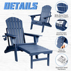 Chaise Adirondack pliante et réglable Vrakae avec repose-pieds