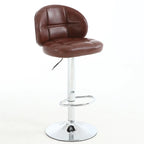Tabouret de bar réglable pivotant en cuir contemporain