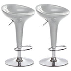 Tabouret de bar pivotant en plastique chromé, réglable en hauteur