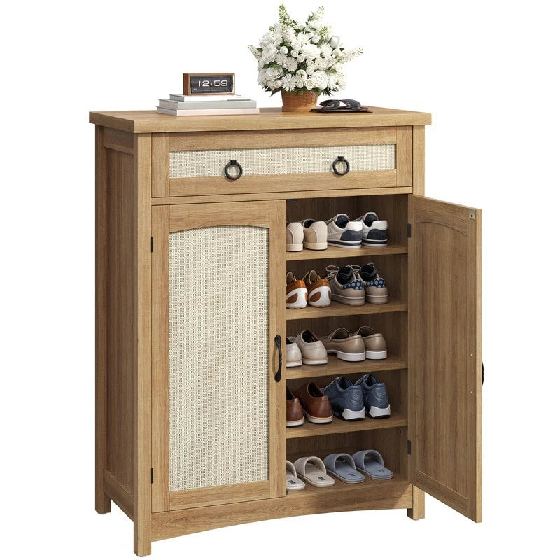 Moasis Meuble de rangement pour chaussures à 5 niveaux et 20 paires avec portes doubles pour entrée