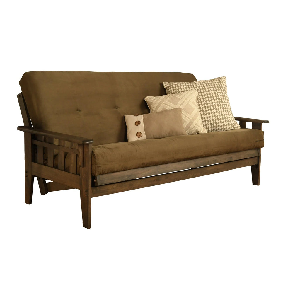 Ensemble de futon Somette Tucson pleine grandeur en noyer rustique avec matelas