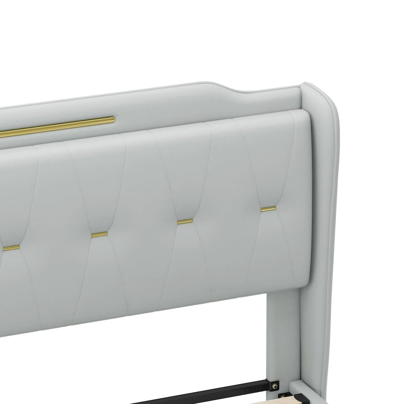 Lit rembourré moderne en cuir PU Uphou de Christopher Knight Home