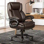 Chaise de bureau Bossin Big and Tall pour cadres, 227 kg, soutien lombaire réglable, chaise ergonomique avec dossier haut en cuir PU