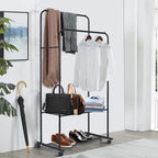 Étagère en Métal avec Roues pour Vêtements
