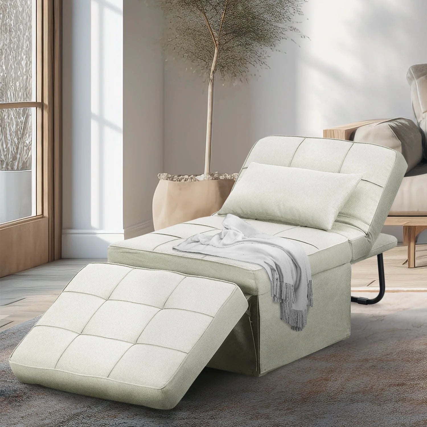 Canapé Convertible Lit Canapé Fauteuil Ottoman Pliant Fauteuils Inclinables pour Salon