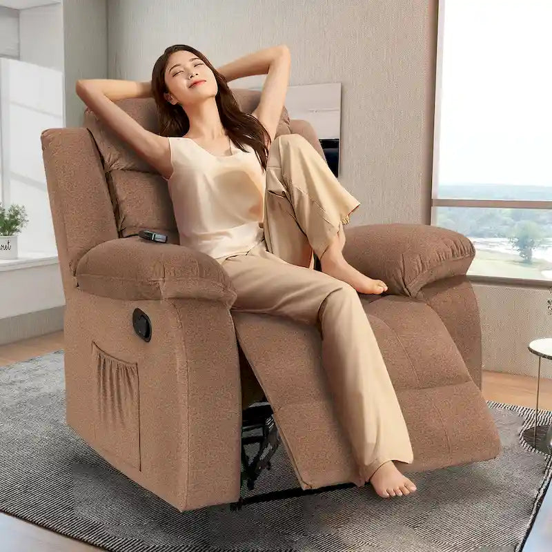 Fauteuil inclinable moelleux avec fonction massage et chauffage