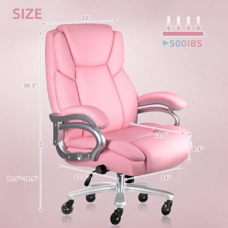 Chaise de bureau Bossin Big and Tall pour cadres, 227 kg, soutien lombaire réglable, chaise ergonomique avec dossier haut en cuir PU
