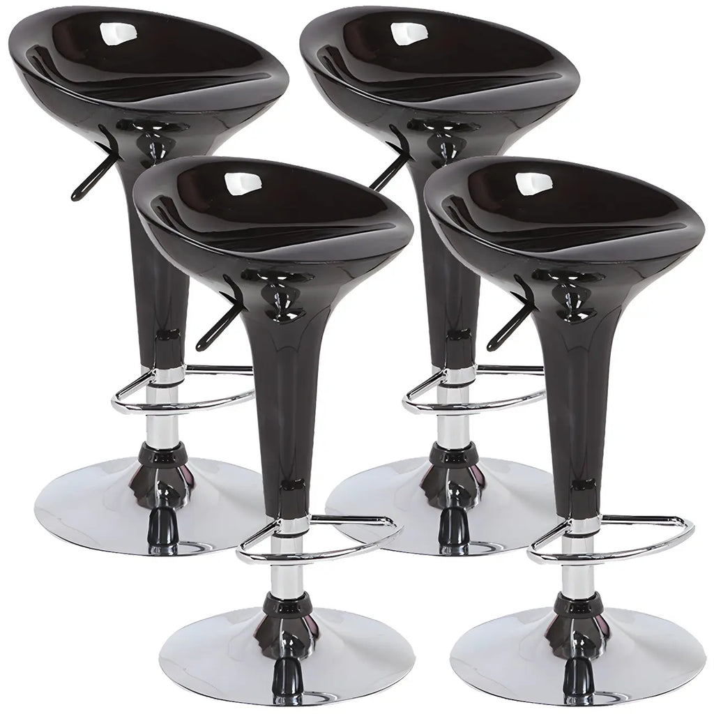 Tabouret de bar pivotant en plastique chromé, réglable en hauteur