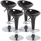 Tabouret de bar pivotant en plastique chromé, réglable en hauteur