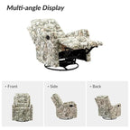 Fauteuil inclinable pivotant manuel Arlette contemporain à fleurs avec dossier capitonné