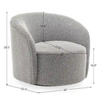 KINWELL Fauteuil d'appoint pivotant rembourré en forme de tonneau, de 86 cm de large (Lot de 2)