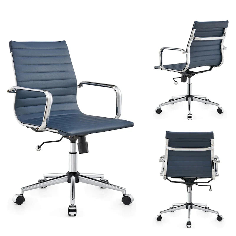LUXMOD Chaise de Bureau à Domicile Côtelée Fauteuil de Bureau