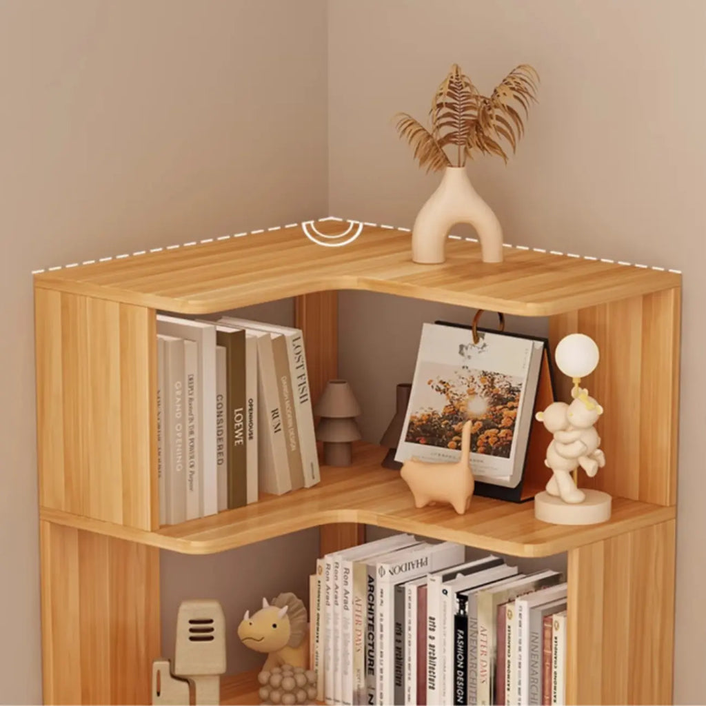 Étagère d'angle en bois manufacturé avec 6 tablettes