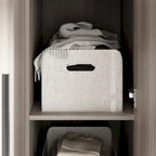 Armoire Penderie en Bois avec 6 Cubes de Rangement et Tringle Suspendue