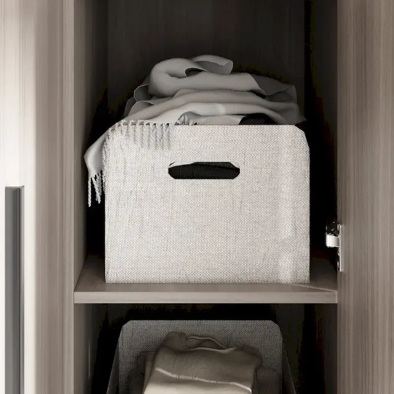 Armoire Penderie en Bois avec 6 Cubes de Rangement et Tringle Suspendue