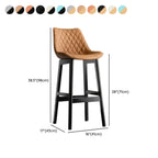 Tabourets de bar en similicuir style Mid-Century Modern avec pieds en bois
