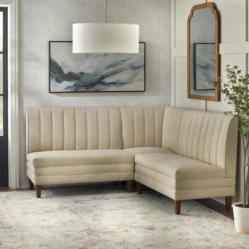 Ensemble banquette rembourrée à dossier cannelé 3 pièces Kerrington de Lifestorey
