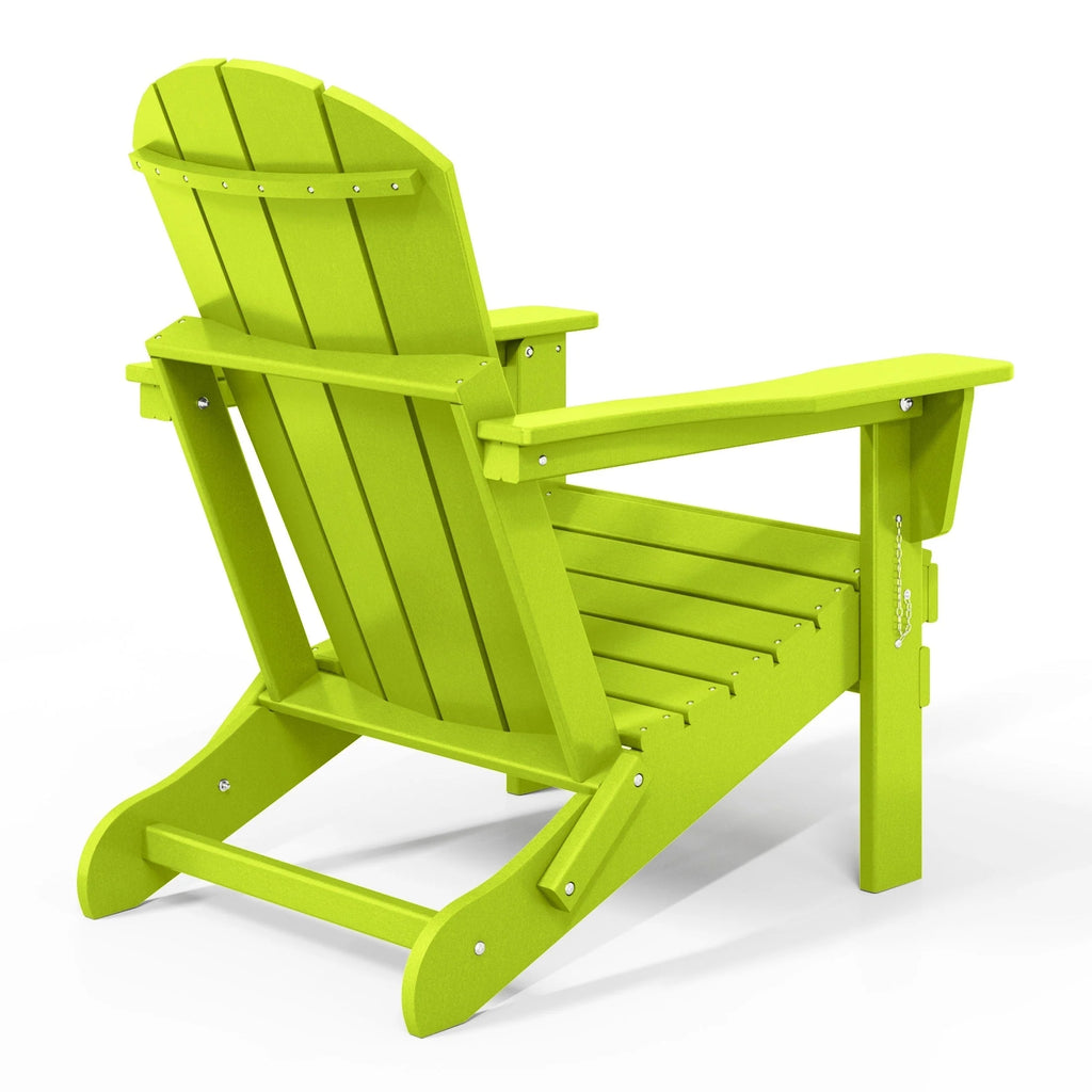 Chaise Adirondack pliante de patio d'extérieur tout temps résistante à la décoloration Polytrends Laguna