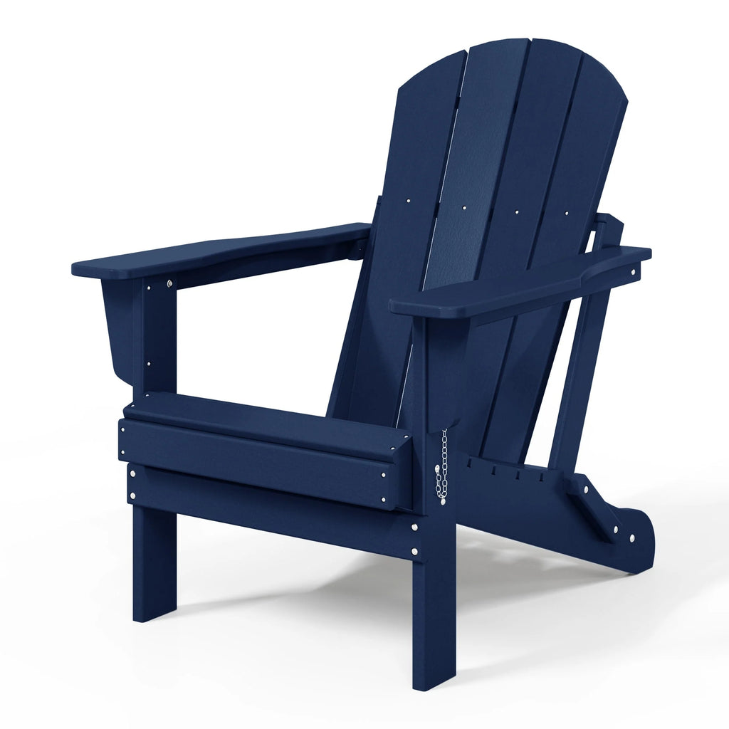 Chaise Adirondack pliante de patio d'extérieur tout temps résistante à la décoloration Polytrends Laguna