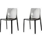 Chaise de salle à manger en acrylique ambré sans accoudoirs à dossier bas