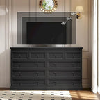 Commode 10 tiroirs, commode en bois 55 grands tiroirs et commodes