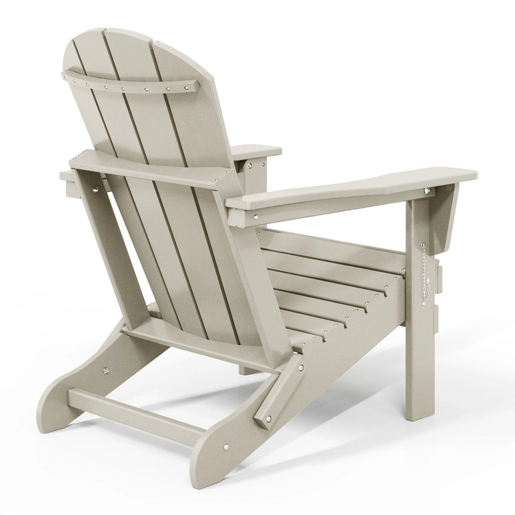 Chaise Adirondack pliante de patio d'extérieur tout temps résistante à la décoloration Polytrends Laguna