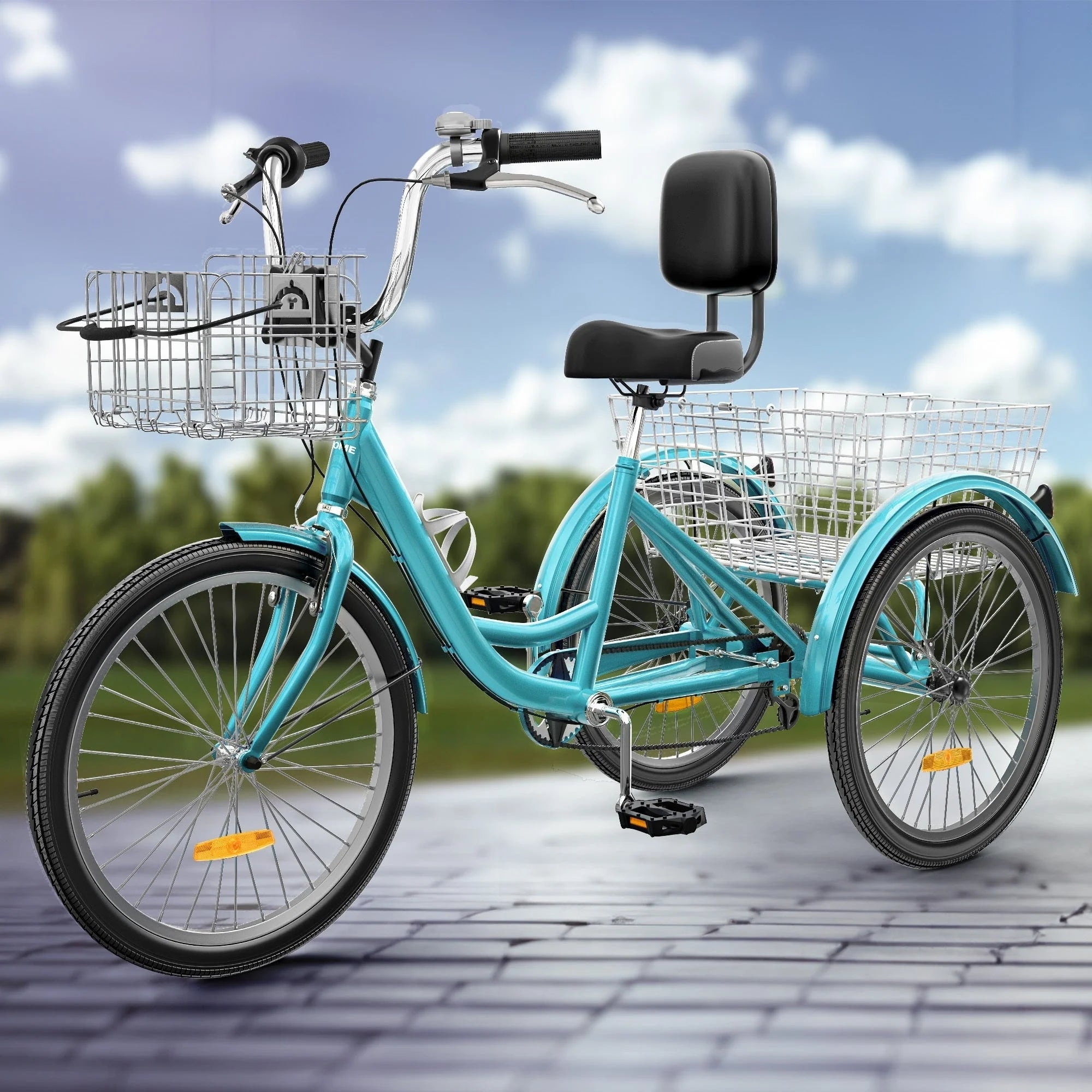 26 Tricycle Adulte 3 Roues 7 Vitesses Vélo Tricycle
