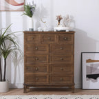 Meuble d'appoint rustique en bois marron pour le rangement du salon