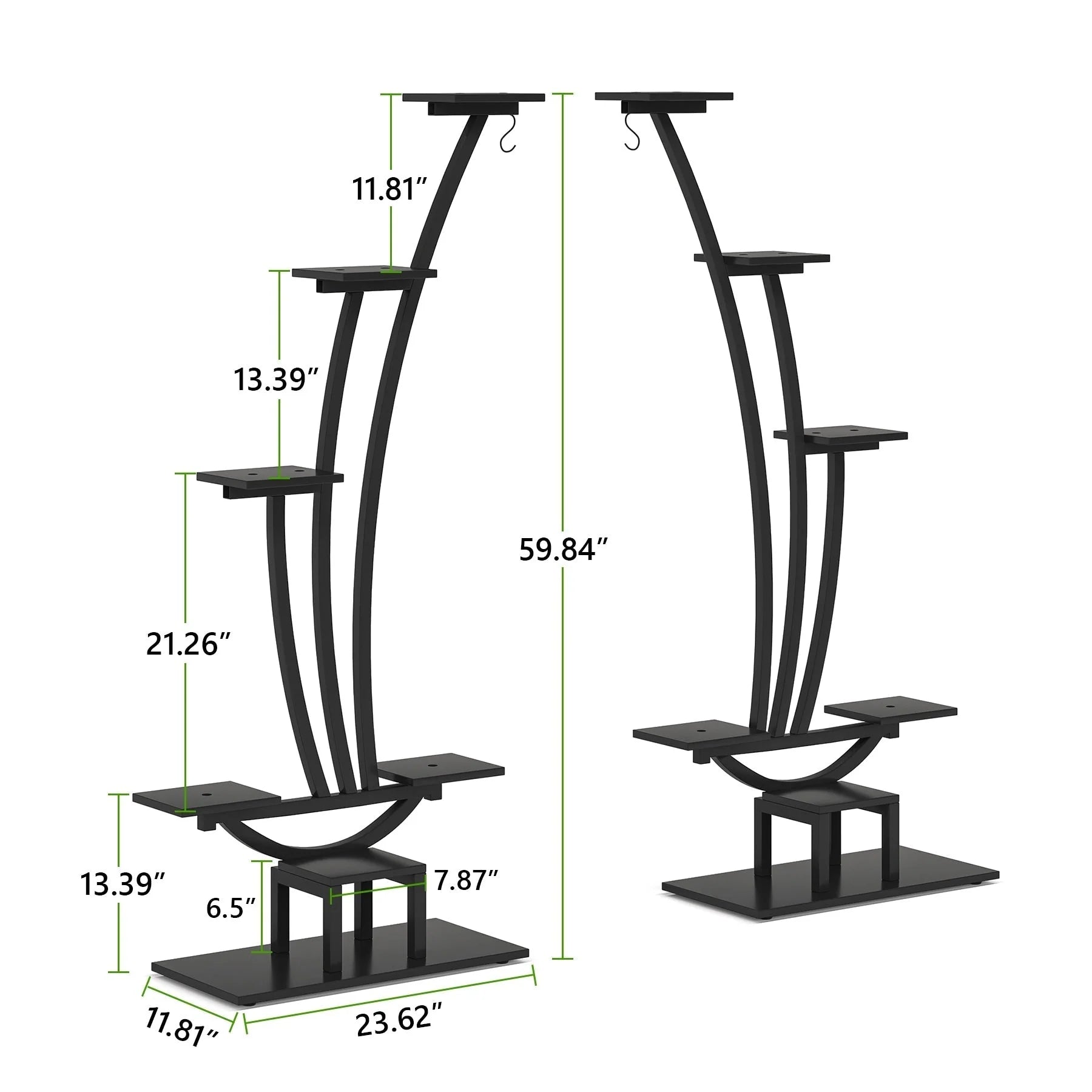 Support pour Plantes d'Intérieur, Étagère à Fleurs à 6 Niveaux pour Jardin Domestique - Lot de 2