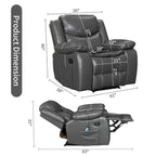 Fauteuil inclinable en cuir, large, durable, avec massage et chauffage