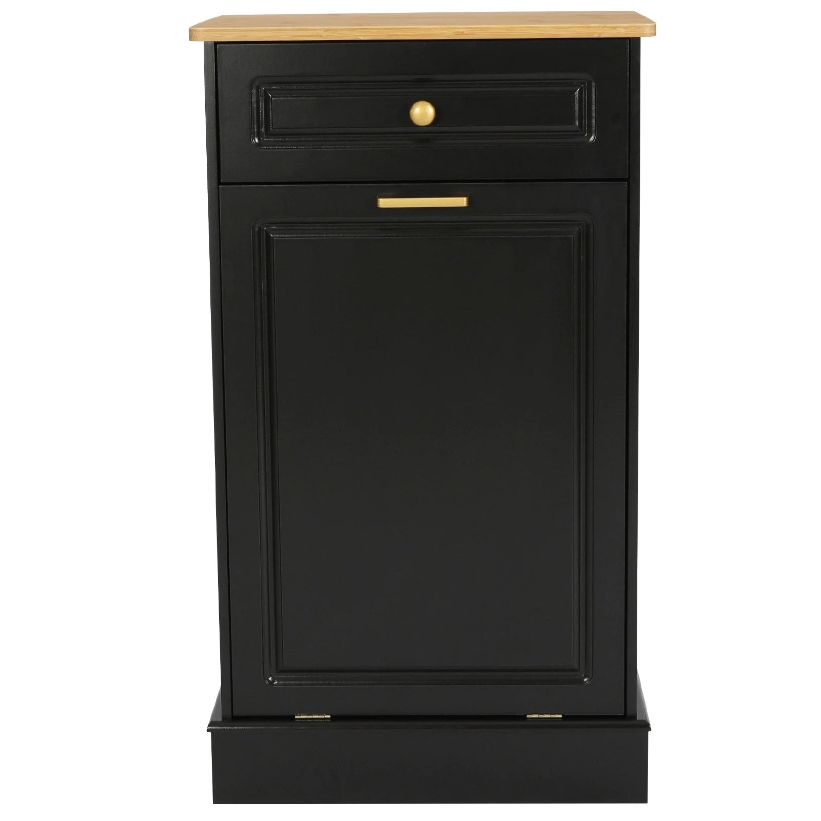 Meuble de Cuisine Poubelle Inclinable, Poubelle de Rangement en Bois, Corbeilles à Papier de Comptoir avec Tiroir