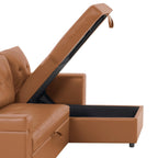 Canapé d'angle réversible convertible avec lit gigogne, méridienne avec rangement dissimulé et pieds durables