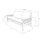 Ensemble de futon Somette Tucson pleine grandeur en noyer rustique avec matelas