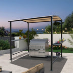 Abri barbecue/pergola de gril à structure en acier de 1,5 m x 2,4 m pour l'extérieur