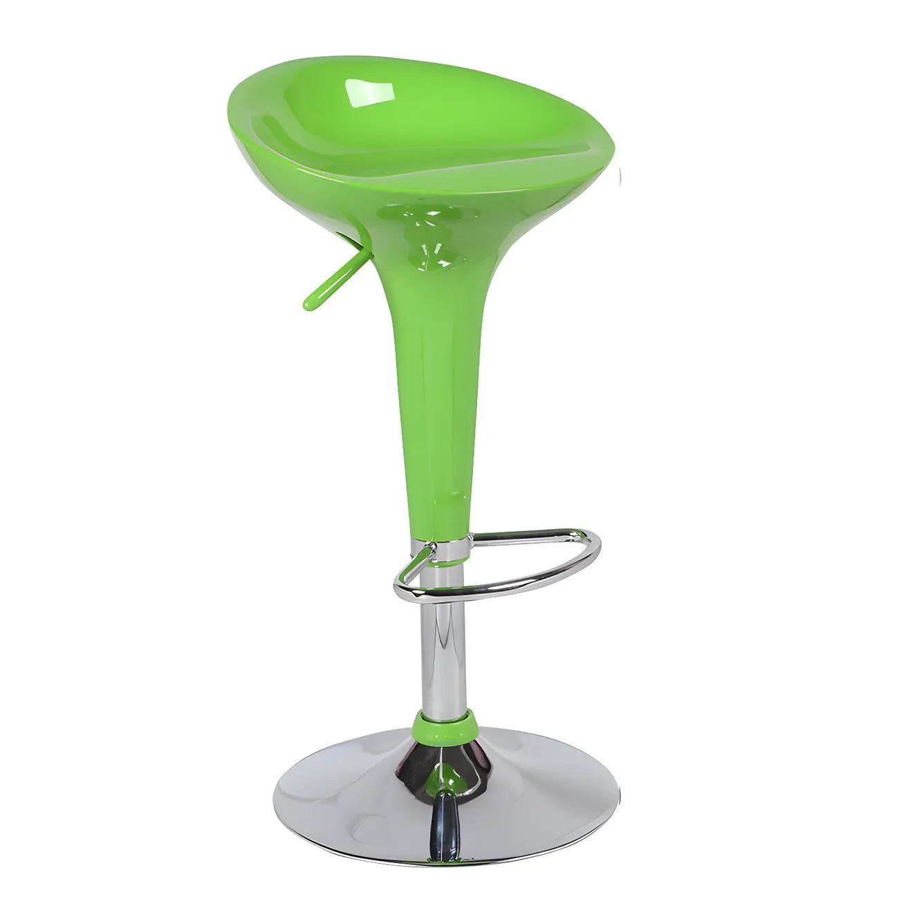 Tabouret de bar pivotant en plastique chromé, réglable en hauteur