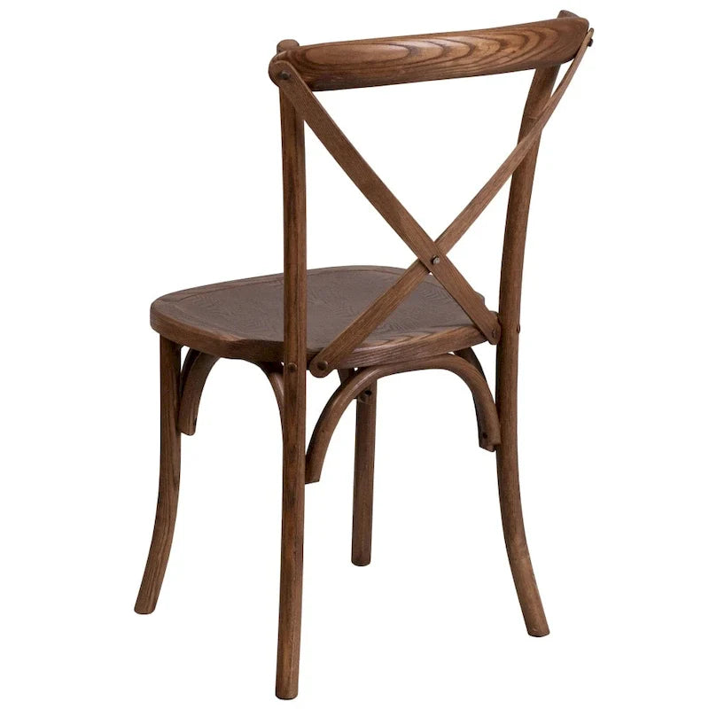 Ensemble de 10 chaises à dossier croisé et coussins avec table de ferme pliante rustique 8 x 40