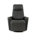 Fauteuil Fjords Urban en cuir avec balancier et repose-pieds intégré