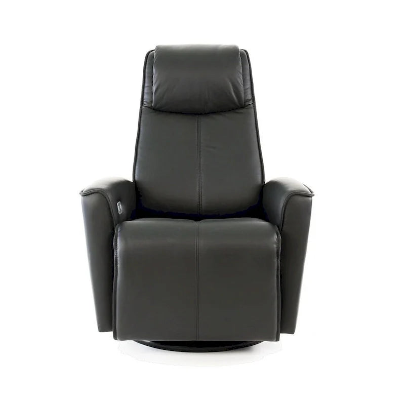 Fauteuil Fjords Urban en cuir avec balancier et repose-pieds intégré