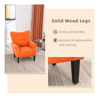 Fauteuil d'appoint moderne Erommy, fauteuil à dossier haut, canapé individuel en tissu capitonné avec pieds en bois pour salon
