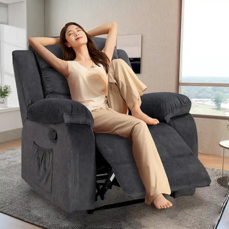 Fauteuil inclinable moelleux avec fonction massage et chauffage