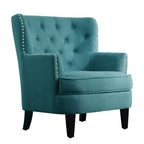Fauteuil d'appoint capitonné à oreilles large de 76 cm en velours/lin Mignon de Moser Bay