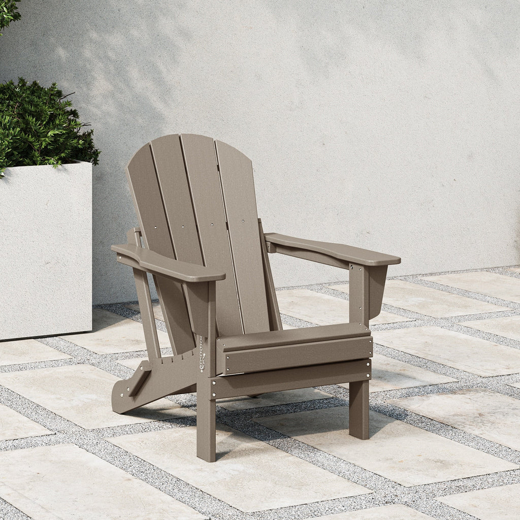 Chaise Adirondack pliante de patio d'extérieur tout temps résistante à la décoloration Polytrends Laguna
