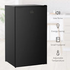 HOMCOM Mini-réfrigérateur avec congélateur 90 L, réfrigérateur compact à porte unique avec thermostat réglable pour chambre à coucher