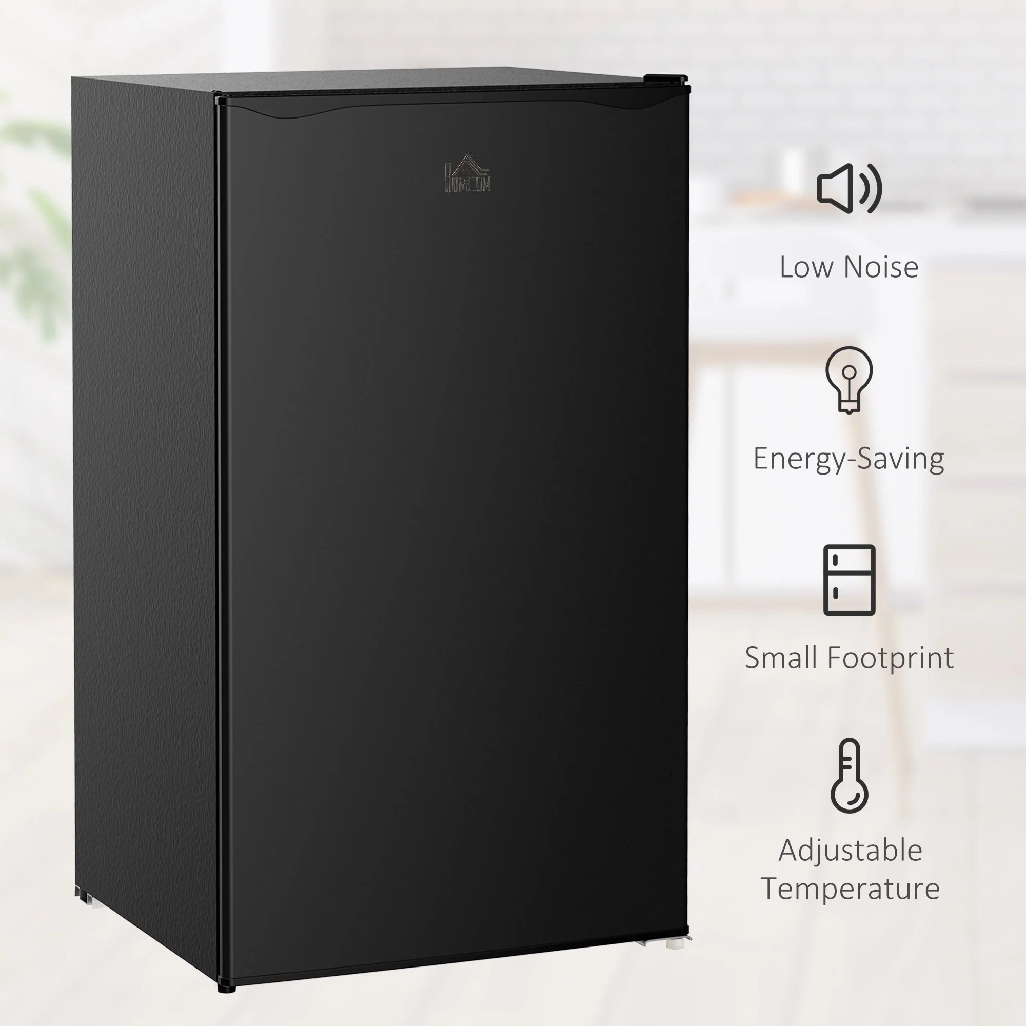 HOMCOM Mini-réfrigérateur avec congélateur 90 L, réfrigérateur compact à porte unique avec thermostat réglable pour chambre à coucher