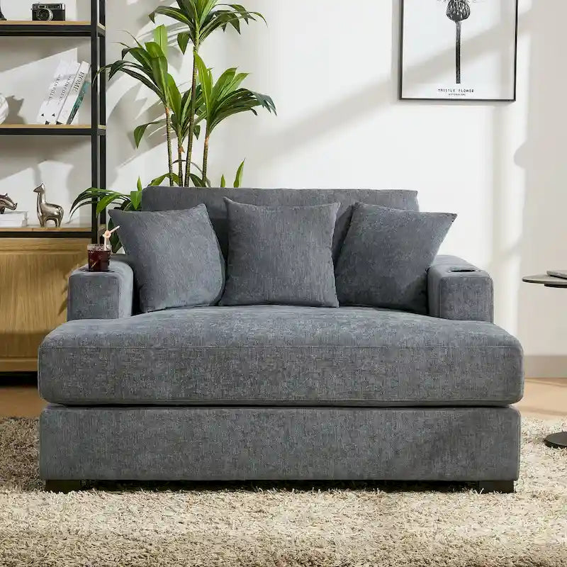 Trois tailles de chaise longue surdimensionnée avec oreillers