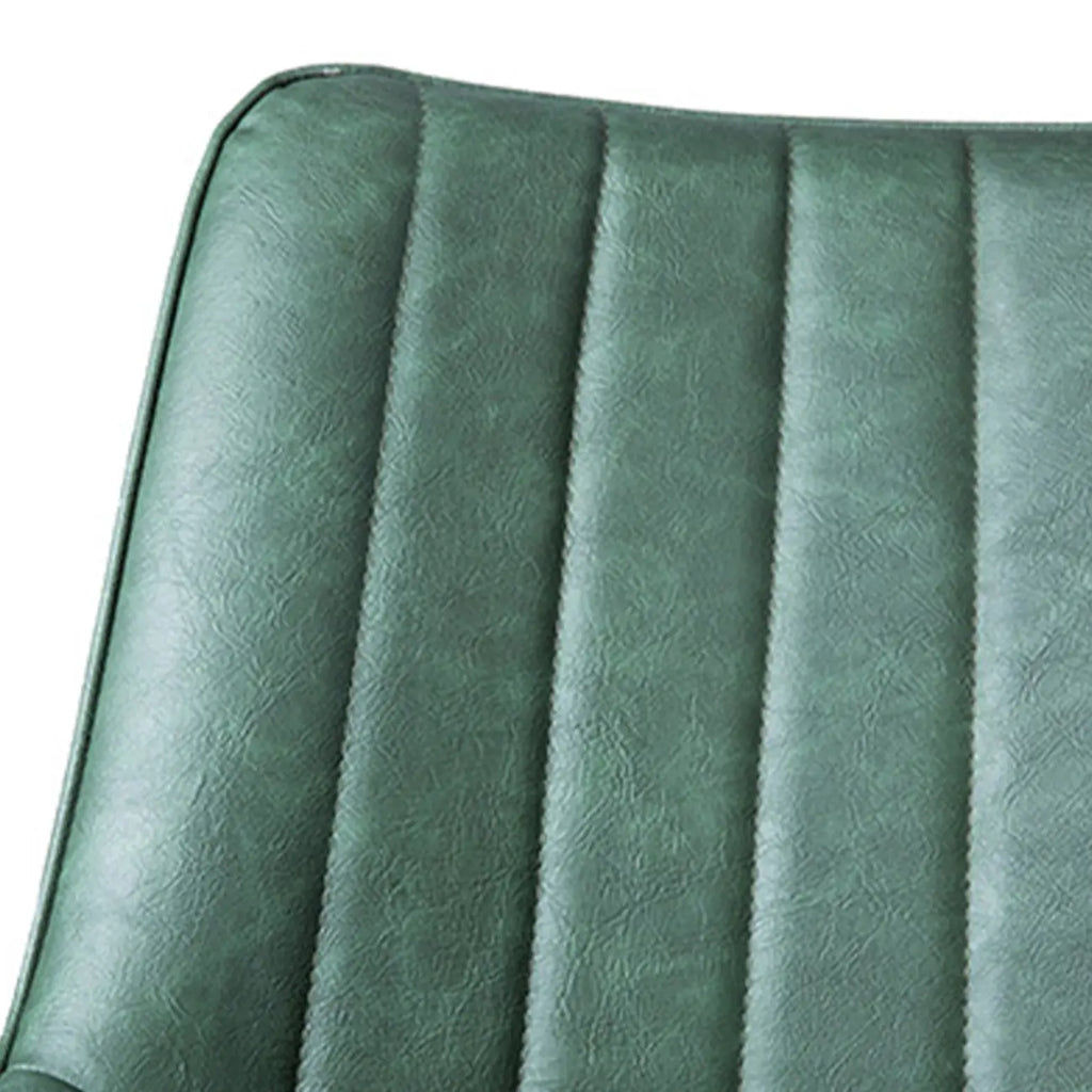 Chaise de salle à manger simple en cuir rembourré, dossier plein, pieds en métal