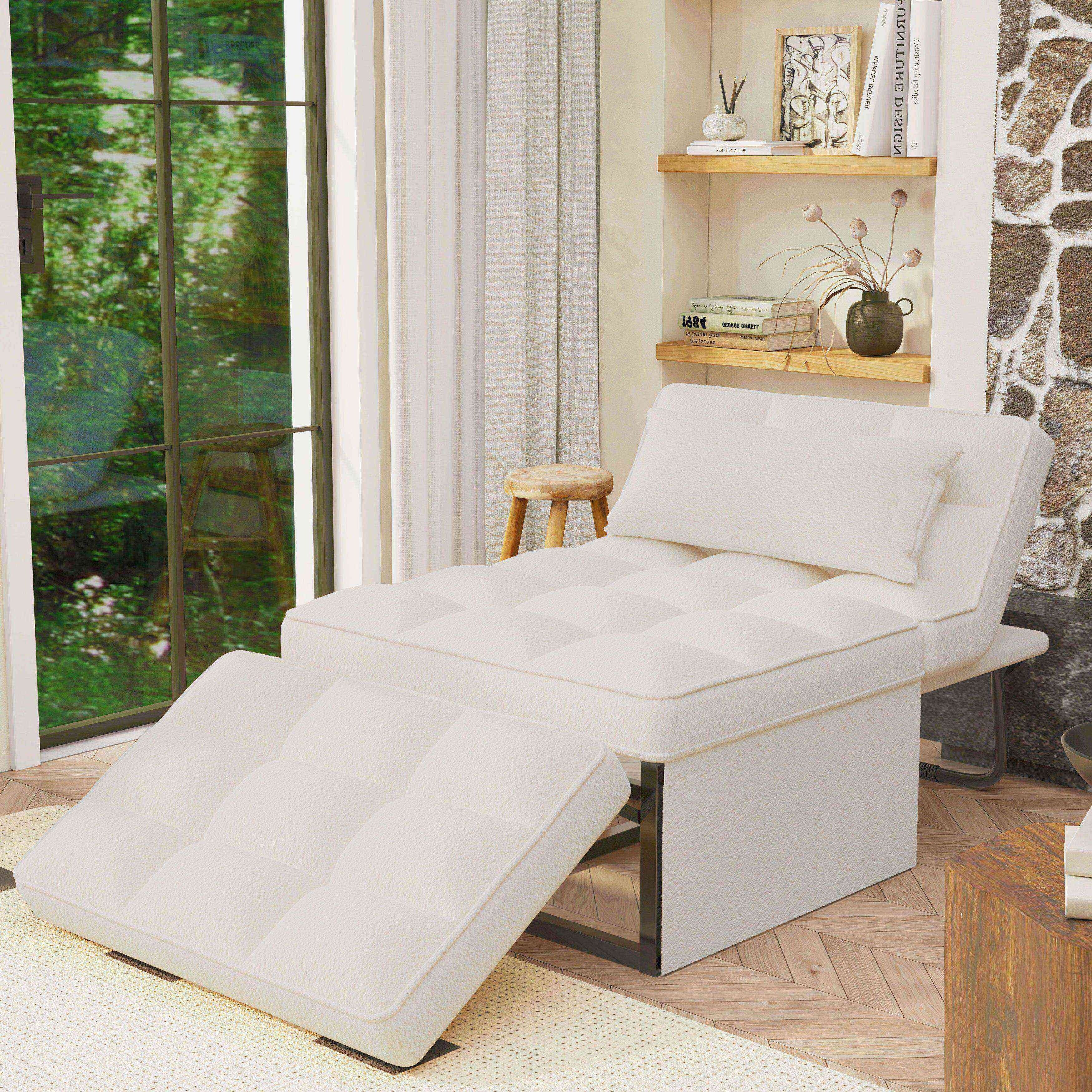 Canapé Convertible Lit Canapé Fauteuil Ottoman Pliant Fauteuils Inclinables pour Salon