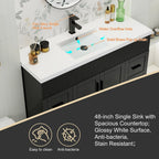Meuble-lavabo de salle de bain Wavy Line 30/36/48 avec évier et robinet