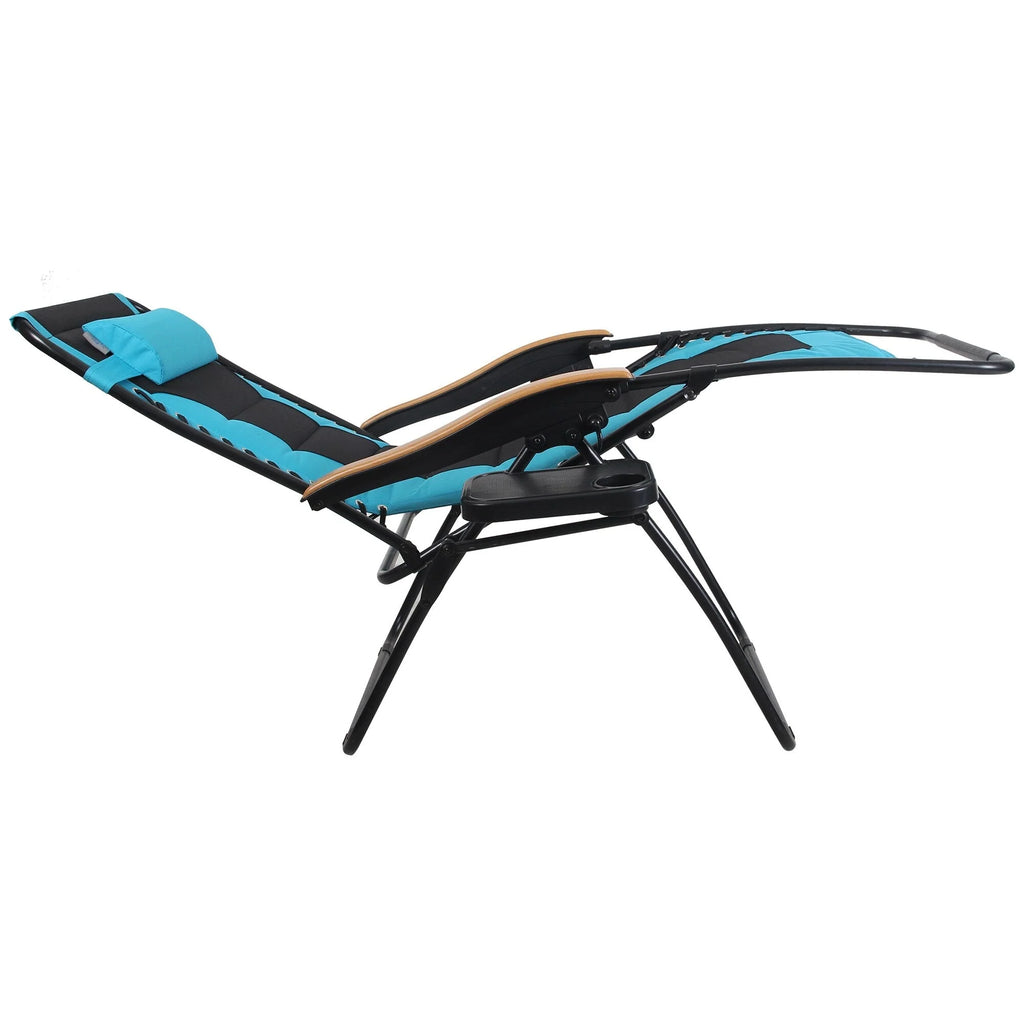 Fauteuil de relaxation zéro gravité XL surdimensionné et rembourré, avec accoudoirs plus larges, inclinable et porte-gobelet - N/A